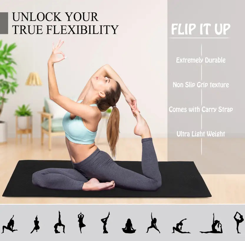 Quick Shel EVA Anti Slip Home Gym Exercise Workout Fitness for Men Women Kids 6 mm and 8 mm Yoga Mat