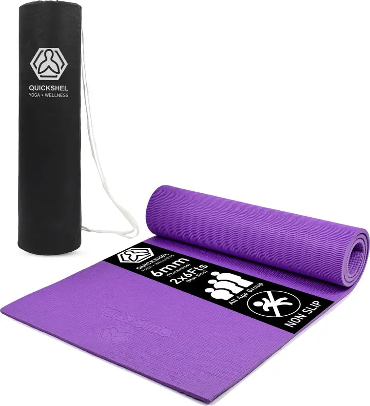Quick Shel EVA Anti Slip Home Gym Exercise Workout Fitness for Men Women Kids 6 mm and 8 mm Yoga Mat
