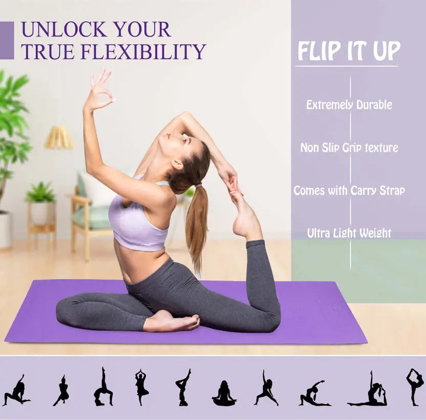 Quick Shel EVA Anti Slip Home Gym Exercise Workout Fitness for Men Women Kids 6 mm and 8 mm Yoga Mat