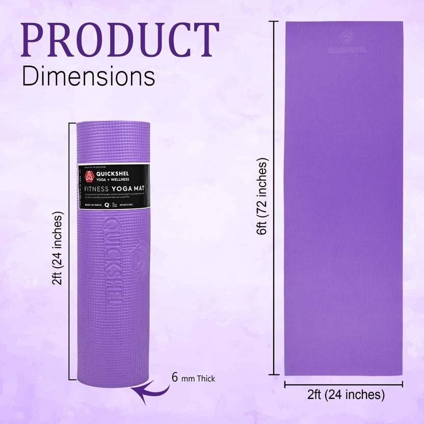 Quick Shel EVA Anti Slip Home Gym Exercise Workout Fitness for Men Women Kids 6 mm and 8 mm Yoga Mat