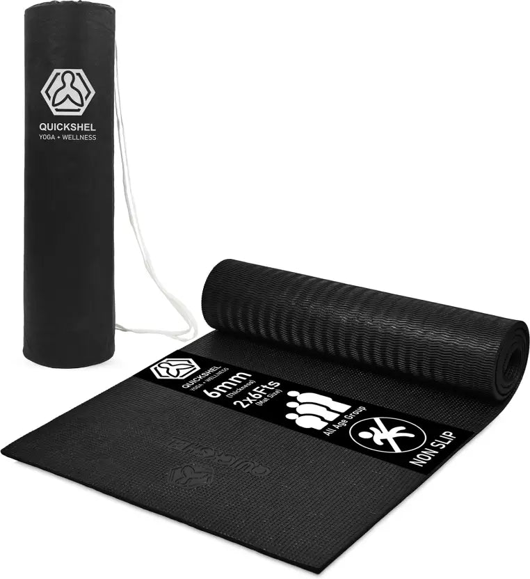 Quick Shel EVA Anti Slip Home Gym Exercise Workout Fitness for Men Women Kids 6 mm and 8 mm Yoga Mat