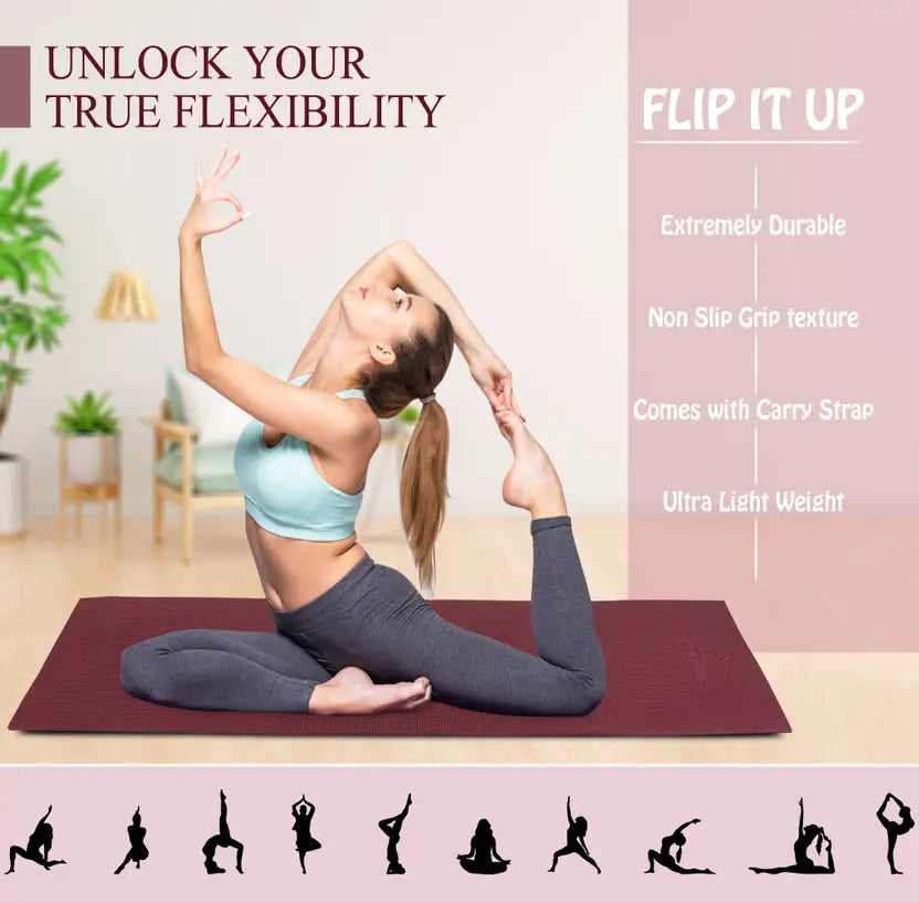 Quick Shel EVA Anti Slip Home Gym Exercise Workout Fitness for Men Women Kids 6 mm and 8 mm Yoga Mat