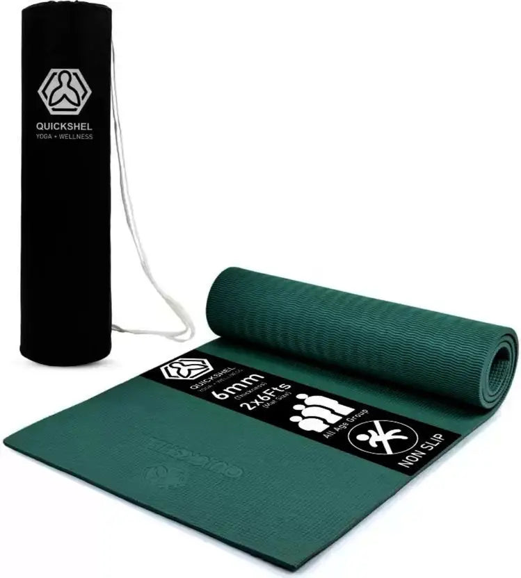 Quick Shel EVA Anti Slip Home Gym Exercise Workout Fitness for Men Women Kids 6 mm and 8 mm Yoga Mat