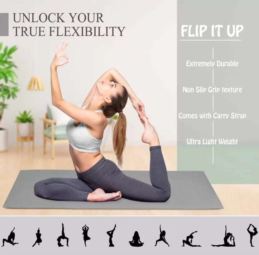 Quick Shel EVA Anti Slip Home Gym Exercise Workout Fitness for Men Women Kids 6 mm and 8 mm Yoga Mat